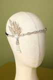 White Beaded 1920s Flapper Headband