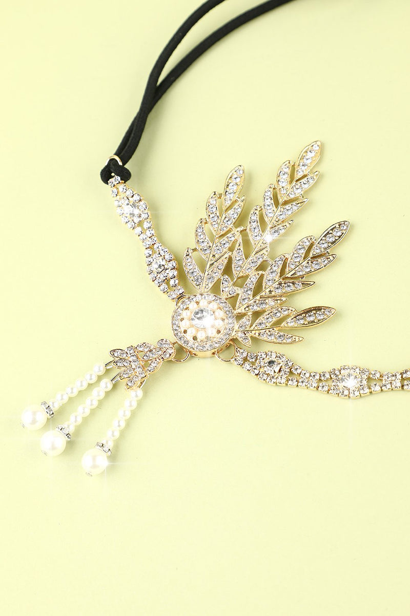 Load image into Gallery viewer, White Beaded 1920s Flapper Headband