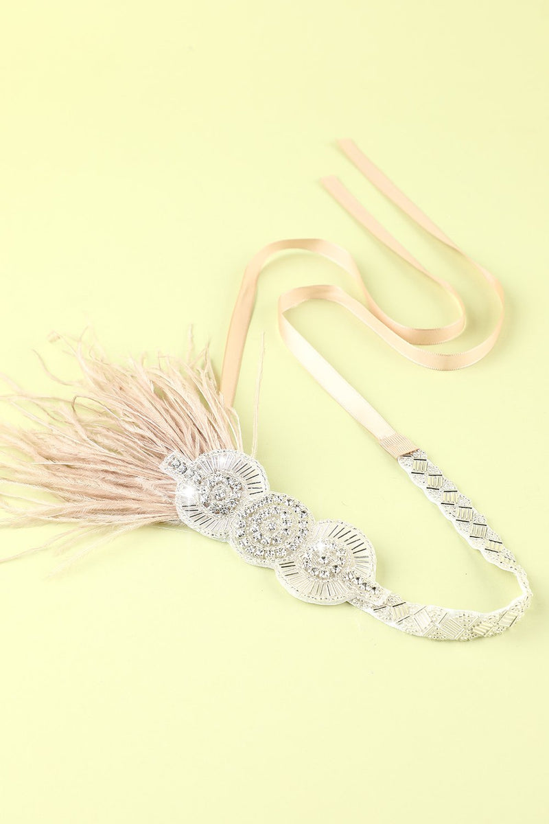Load image into Gallery viewer, 1920s Feather Beaded Flapper Headband