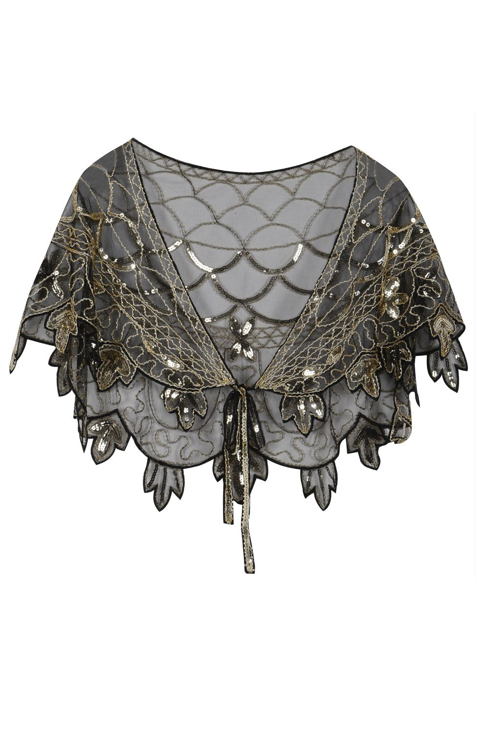 1920s Flower Sequin Women Cape