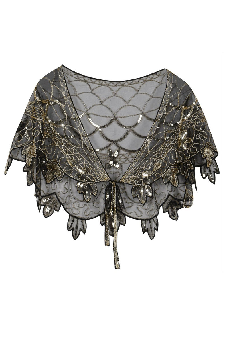Load image into Gallery viewer, 1920s Flower Sequin Women Cape