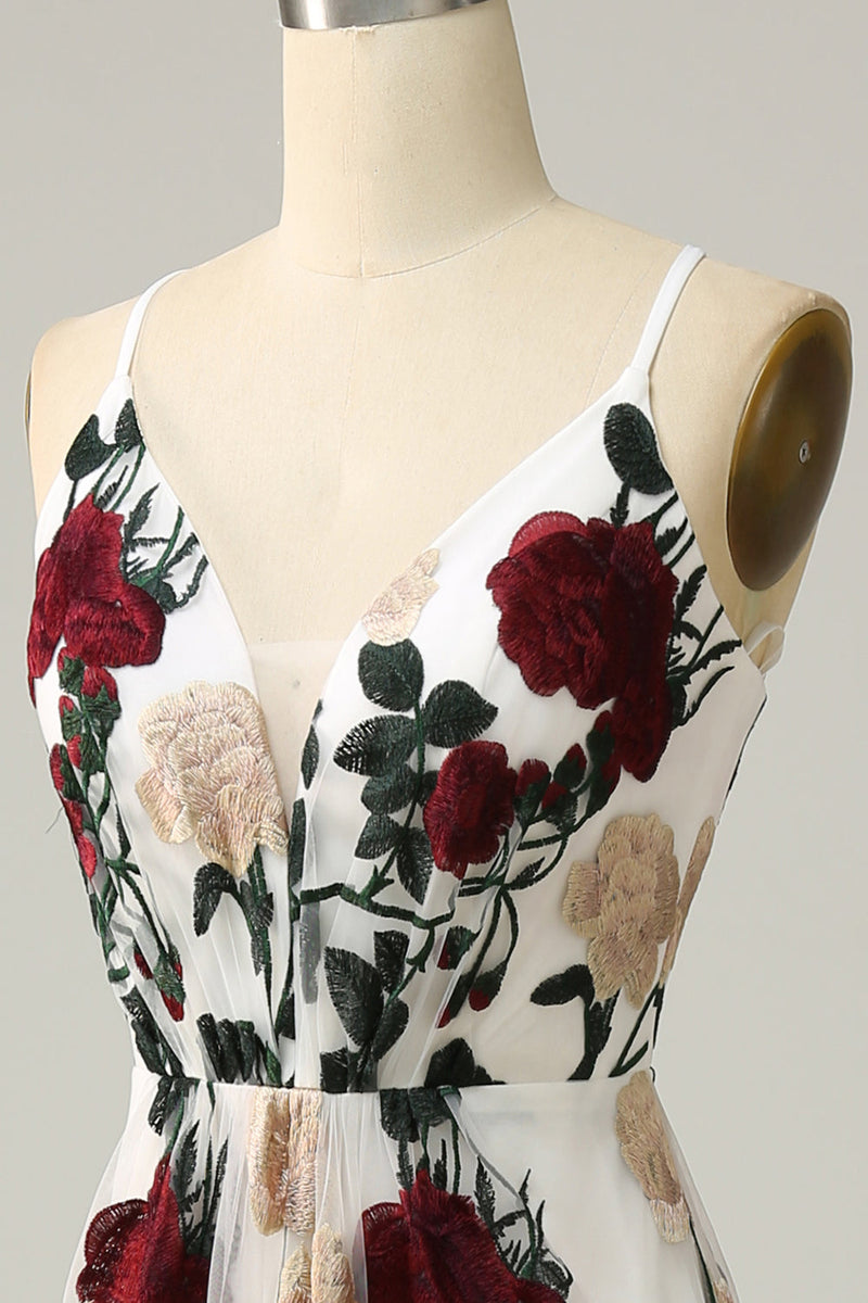 Load image into Gallery viewer, Mermaid Spaghetti Straps Flower Printed Long Prom Dress