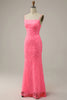 Load image into Gallery viewer, Blush Sheath Glitter Prom Dress with Sequins