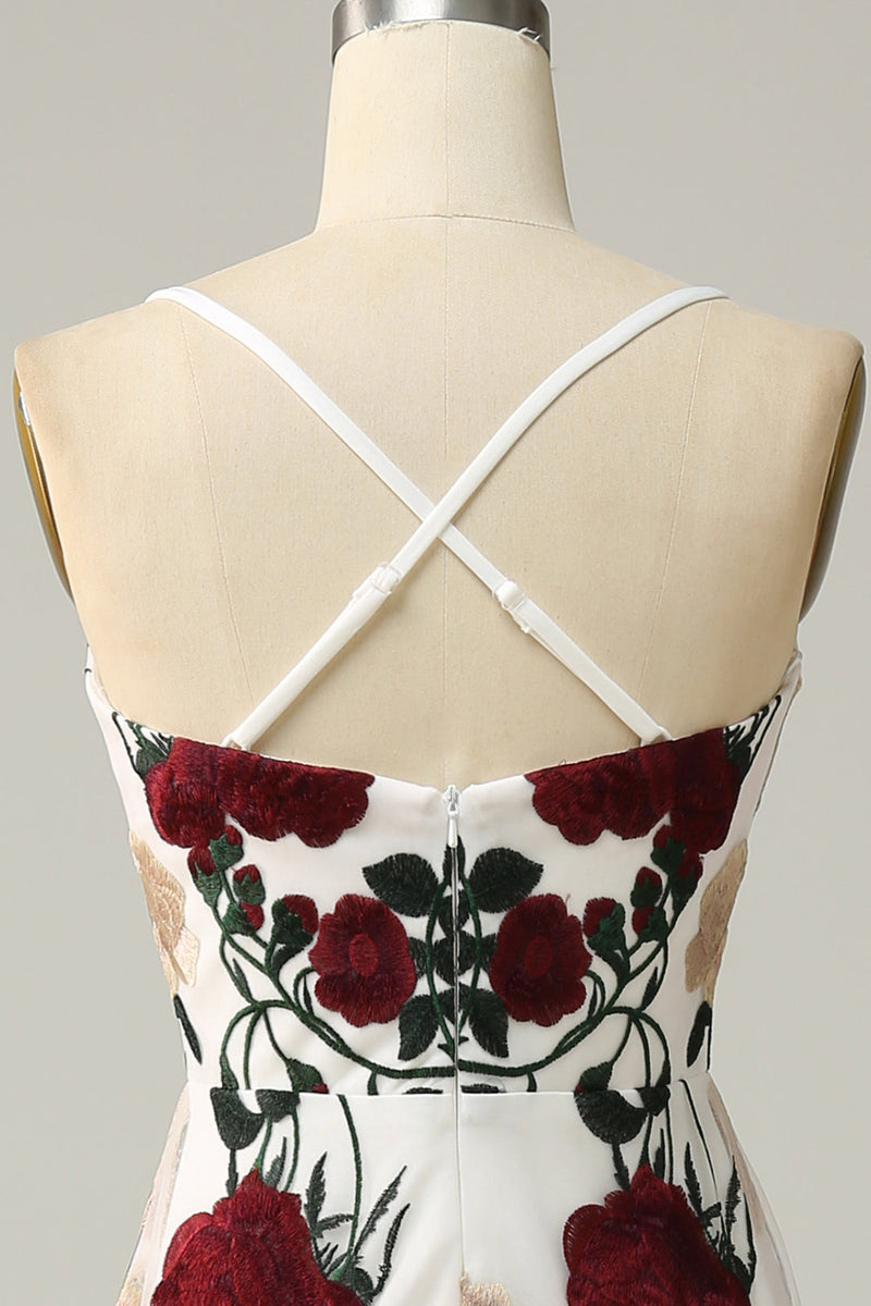 Load image into Gallery viewer, Mermaid Spaghetti Straps Flower Printed Long Prom Dress