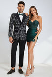 Trendy Strapless Dark Green Short Graduation Dress with Beading