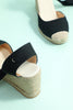 Load image into Gallery viewer, Straw Linen Wedges Women&#39;s Shoes