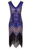 1920s Vintage Royal Blue Sequins Flapper Dress