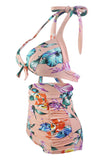 Print Halter High Waist Bikini Swimwear