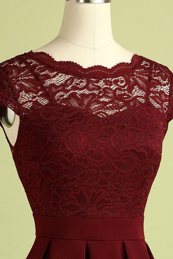 Burgundy Vintage Lace Dress