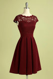 Burgundy Vintage Lace Dress