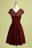 Burgundy Vintage Lace Dress