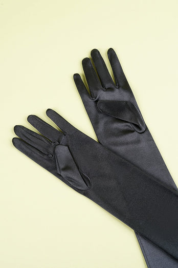 Black 1920s Party Gloves