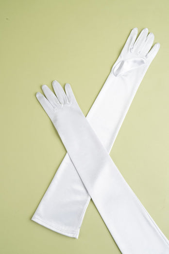 White 1920s Party Lengthen Gloves