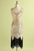 Load image into Gallery viewer, Champagne Fringe Sequins 1920s Dress