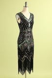 Royal Blue Glitter Fringe Gatsby 1920s Flapper Dress