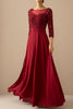 Load image into Gallery viewer, Burgundy Mother of the Bride Dress With Sleeves