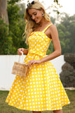 Yellow Polka Dots 1950s Sundress