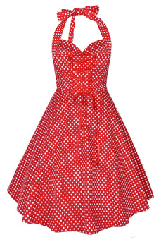 Halter Printed 1950s Pin Up Dress