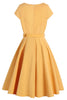 Load image into Gallery viewer, Yellow Solid 1950s Swing Dress