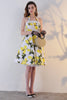 Load image into Gallery viewer, Halter Lemon Printed 1950s Dress