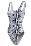 Grey Leopard Printed Swimsuits