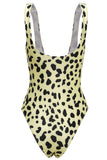 Grey Leopard Printed Swimsuits