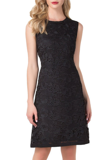 Black Sleeveless Lace Formal Dress