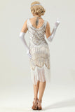 Sequin Fringe 1920s Dress