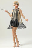 Round Neck Black Fringed 1920s Dress