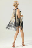 Round Neck Black Fringed 1920s Dress