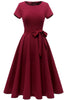 Load image into Gallery viewer, Burgundy Solid 1950s Dress