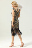 Golden Fringe 1920s Dress