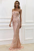 Load image into Gallery viewer, Rose Gold Sequin Mermaid Prom Dress