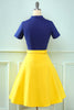 Load image into Gallery viewer, Lapel Neck 1950s Swing Dress with Button