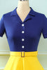 Load image into Gallery viewer, Lapel Neck 1950s Swing Dress with Button