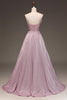 Load image into Gallery viewer, Glitter Spaghetti Straps Blush Prom Dress with Beading