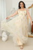 Load image into Gallery viewer, Plus Size Champagne Long Prom Dress With Embroidery