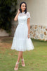 Load image into Gallery viewer, A Line White Lace Wedding Guest Party Dress