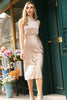 Load image into Gallery viewer, High Neck Champagne Wedding Guest Party Dress
