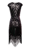 Black Gatsby Glitter Fringe 1920s Dress