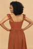 Load image into Gallery viewer, Terracotta Chiffon A-Line Floor Length Bridesmaid Dress With Ruffles