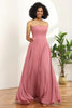 Load image into Gallery viewer, Chiffon A Line Blush Bridesmaid Dress