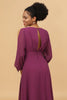 Load image into Gallery viewer, Purple Long Sleeves Cold Shoulder Bridesmaid Dress