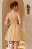 Spaghetti Straps Graduation Dress With Appliques