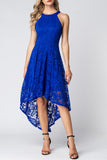 Asymmetric Royal Blue Lace