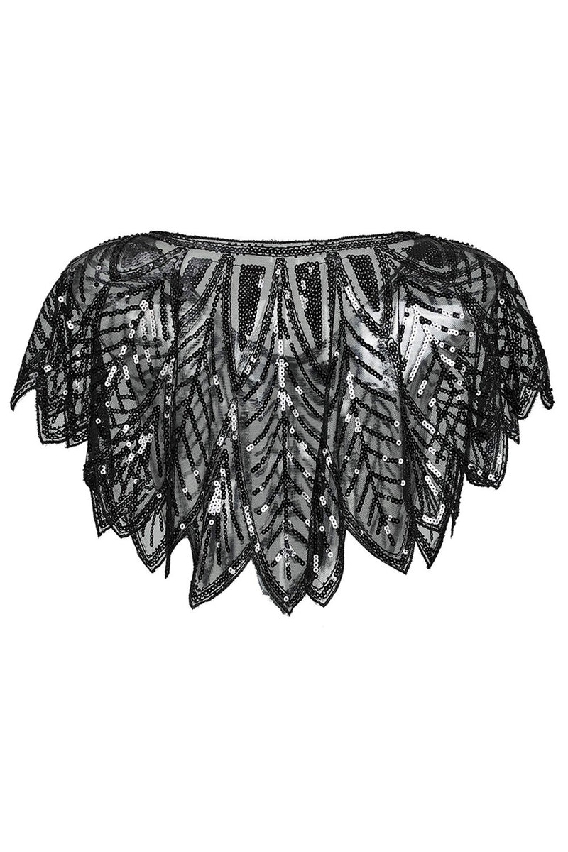 Load image into Gallery viewer, 1920s Sequin Black Women Cape