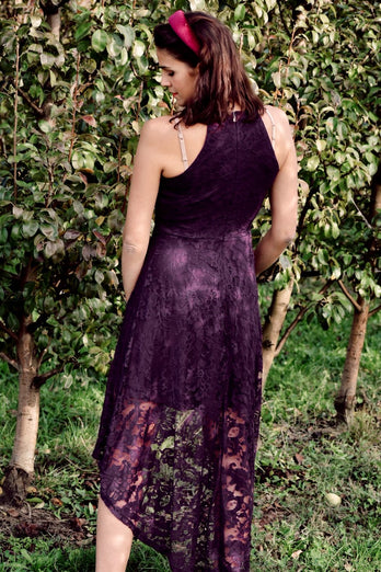 Grape High Low Lace Dress