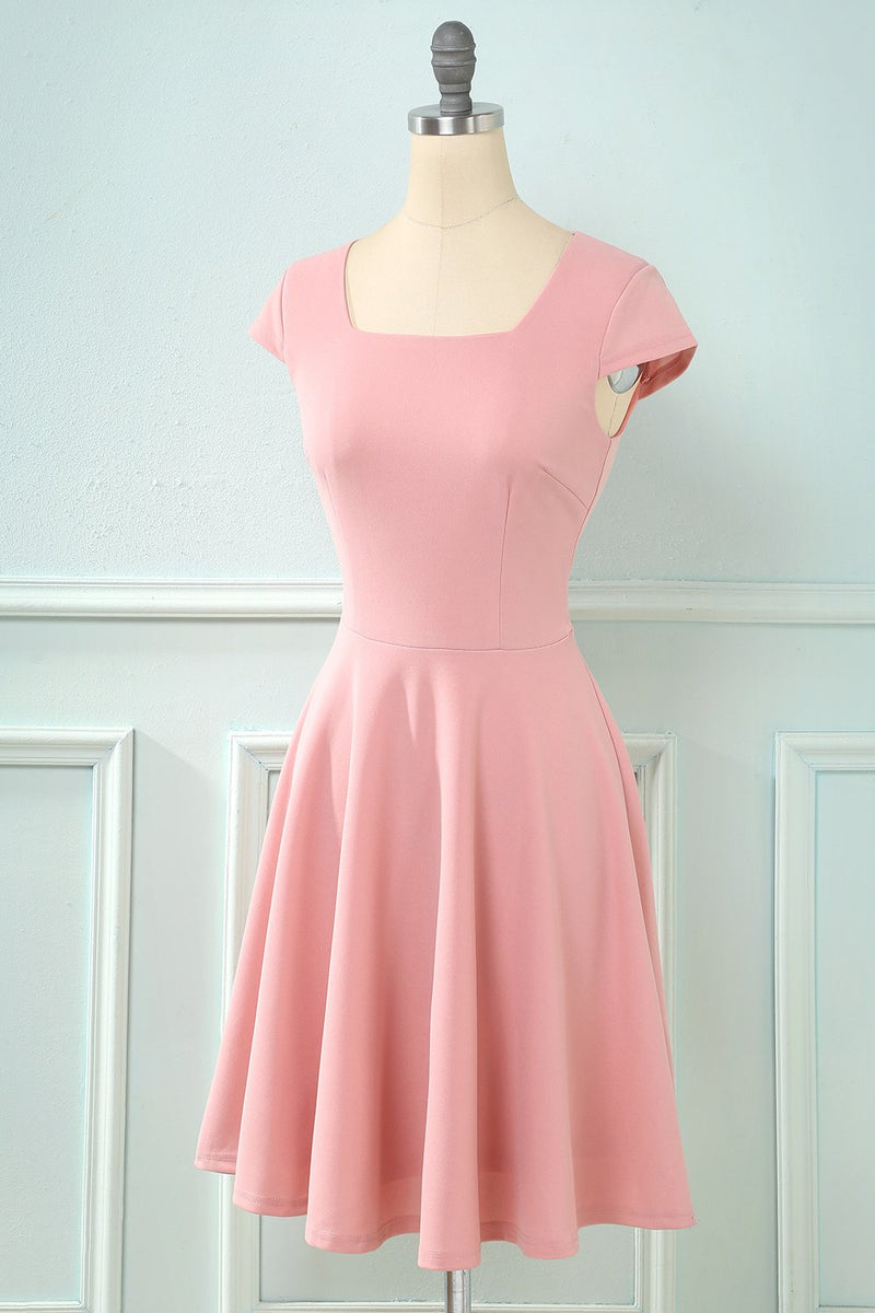 Load image into Gallery viewer, Square Neck Swing Vintage Dress