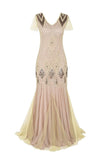 Pink 1920s Sequins Flapper Dress