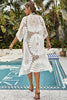 Load image into Gallery viewer, Floral Mesh Long White/Black Cover Up